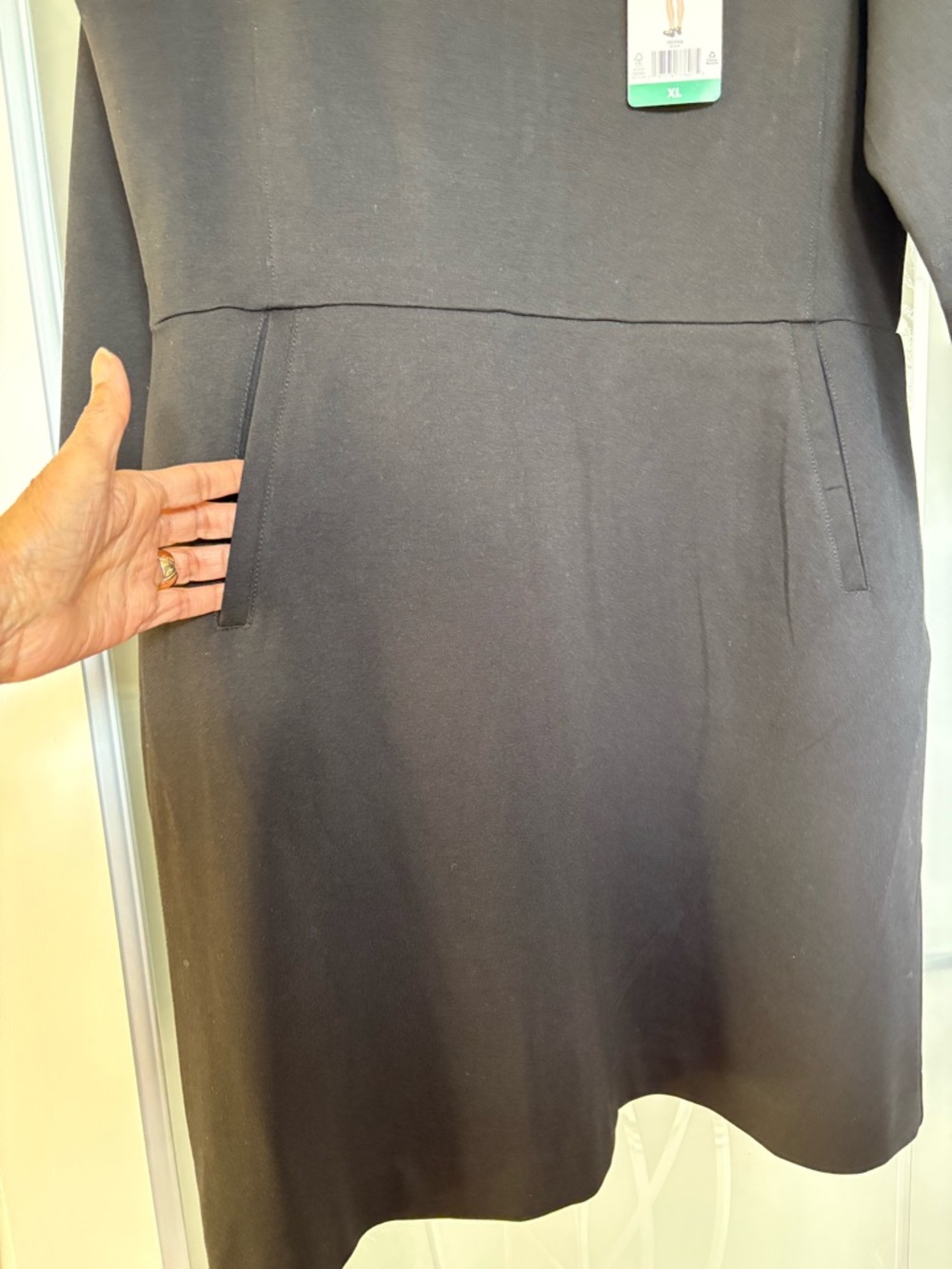 Buffalo David Bitton Luxe Ponte Long Sleeve Sheath Dress Black Sz XL NWT - Picture 6 of 8